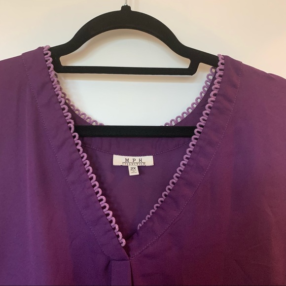 Womens Plus Size MPH Collection Purple Tank Top 2X - Picture 7 of 9